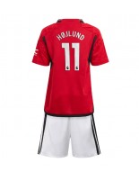 Manchester United Rasmus Hojlund #11 Domácí dres pro děti 2023-24 Krátký Rukáv (+ trenýrky)